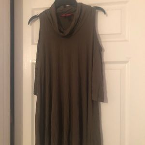 Mid sleeve cold shoulder dress